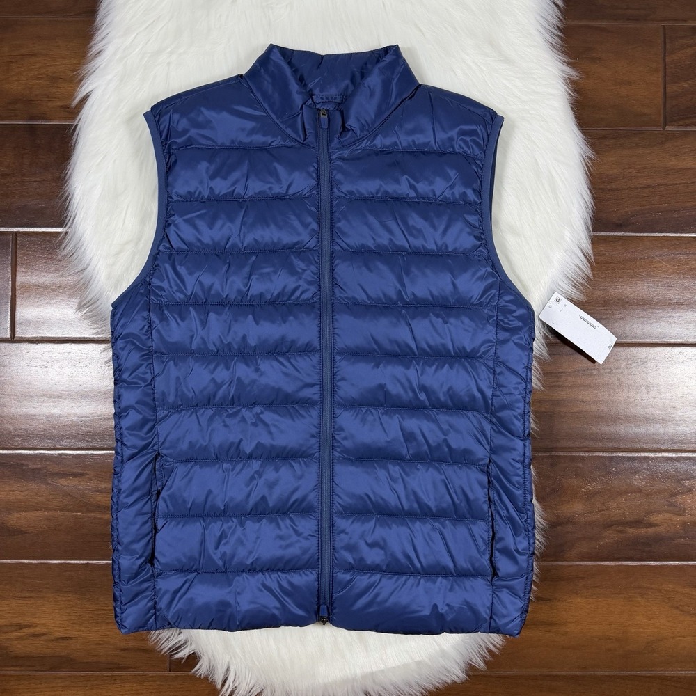 Johnnie-O Boy's Size 14 Lake Blue Ashby Quilted Puffer Vest Jacket Full Zip